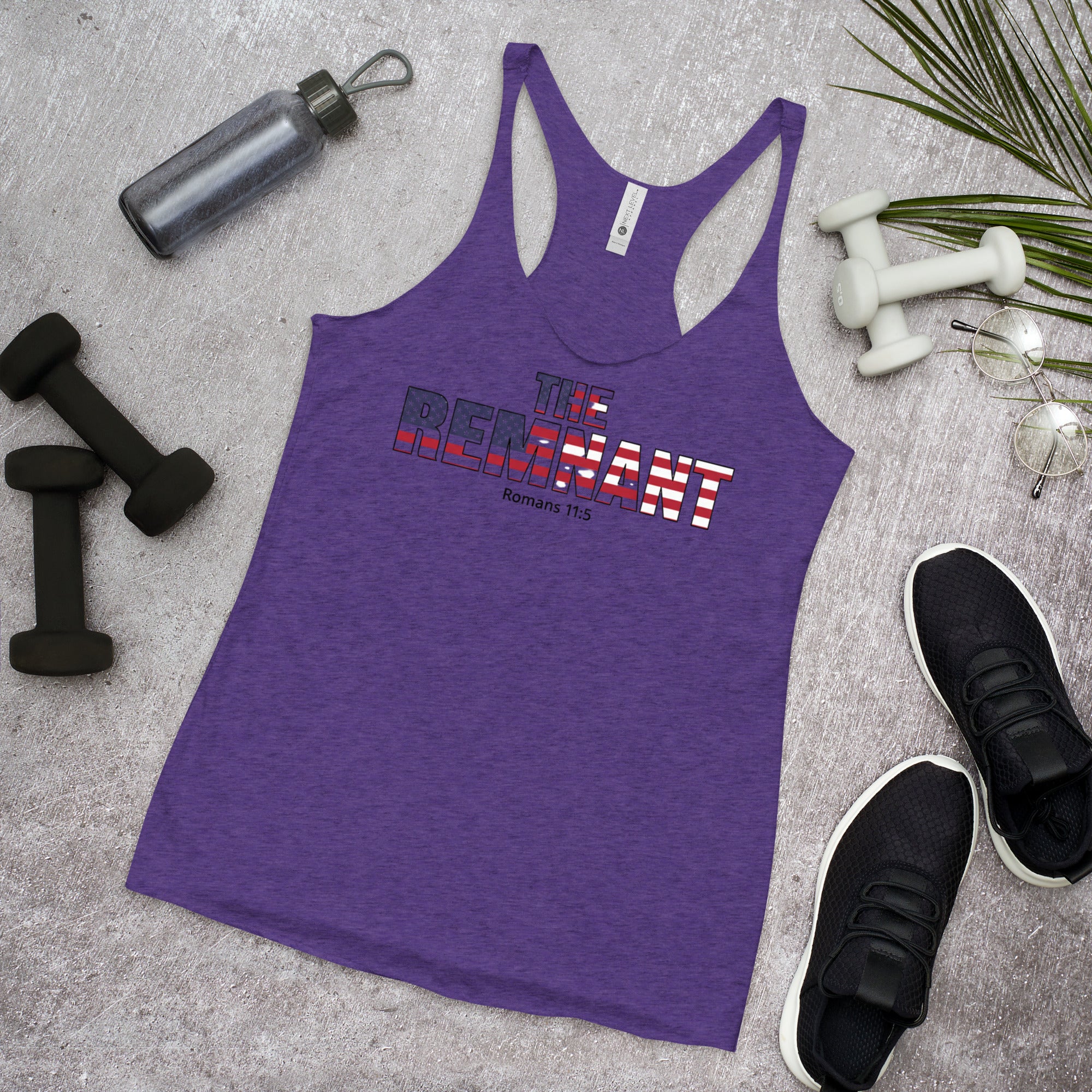 The Remnant Women's Racerback Tank | Romans 11:5 Patriotic Christian Apparel - Seedandsoulful