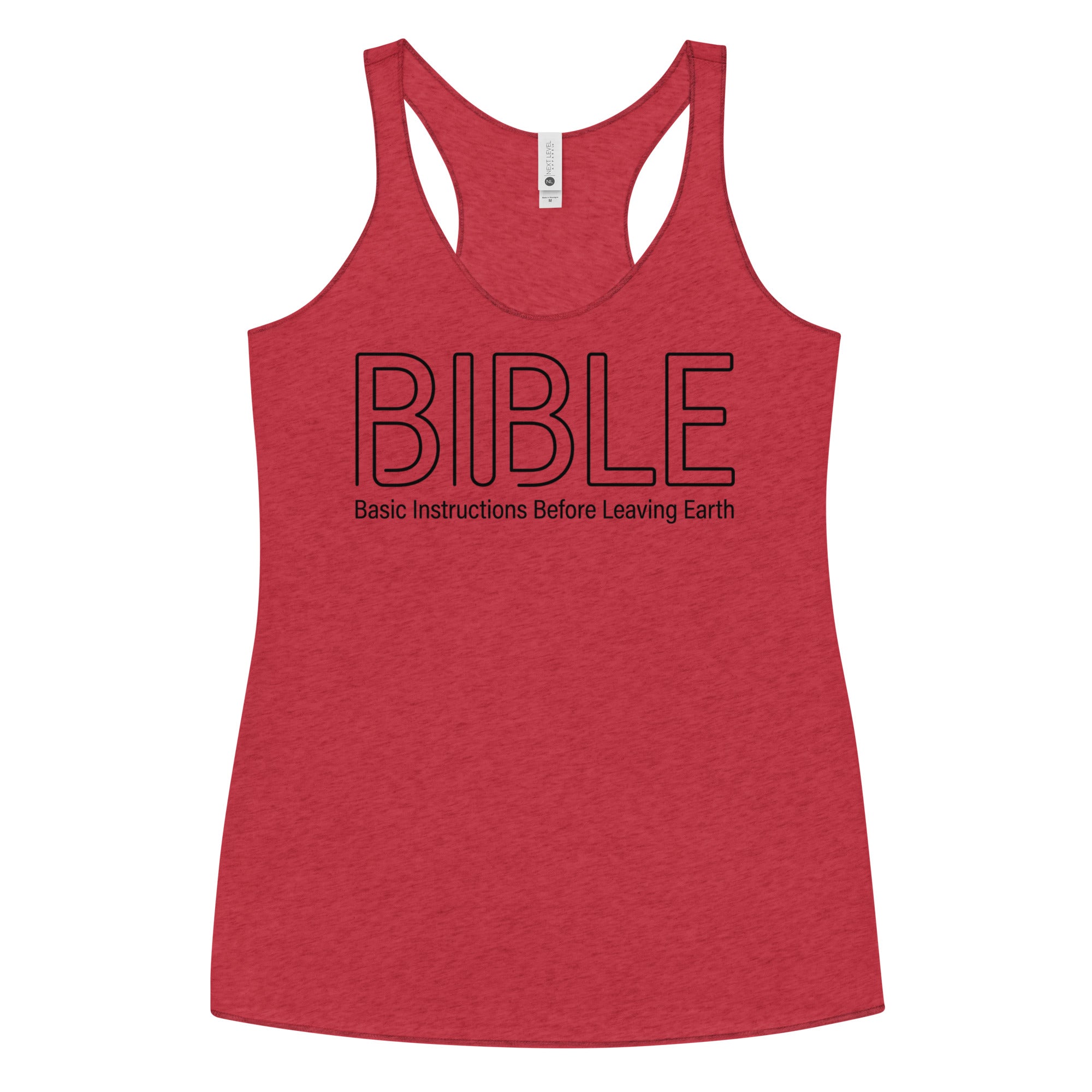 B.I.B.L.E. Basic Instructions Before Leaving Earth Women's Racerback Tank | Christian Apparel - Seedandsoulful