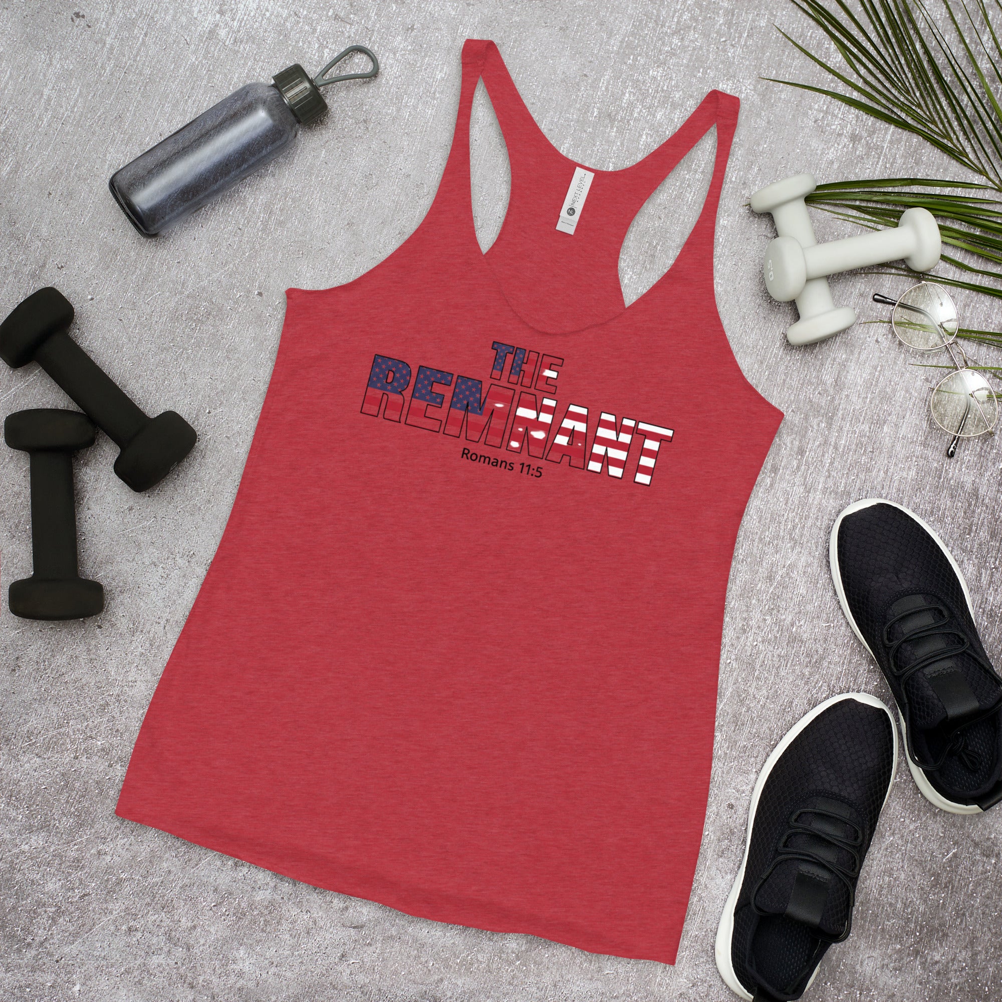 The Remnant Women's Racerback Tank | Romans 11:5 Patriotic Christian Apparel - Seedandsoulful