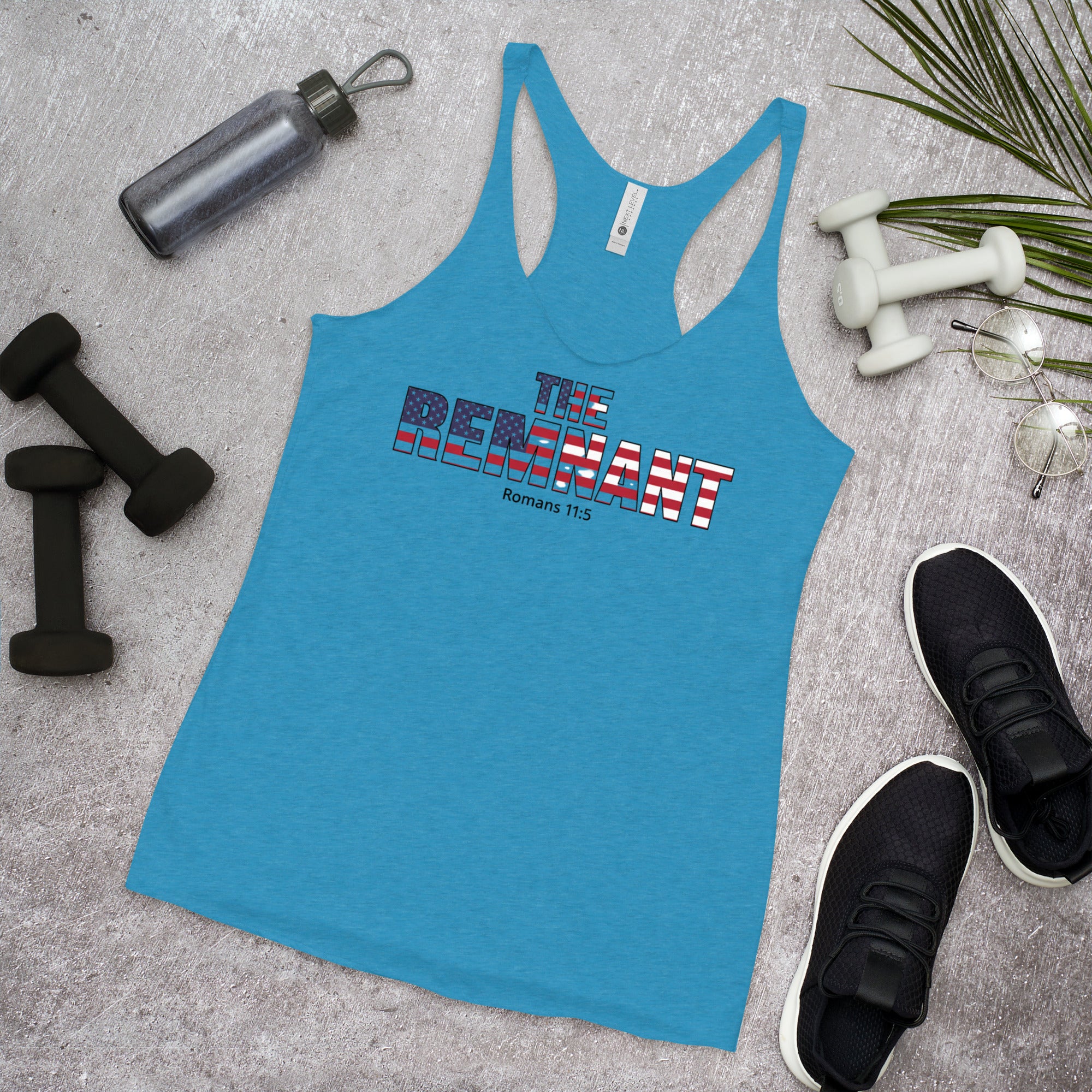 The Remnant Women's Racerback Tank | Romans 11:5 Patriotic Christian Apparel - Seedandsoulful