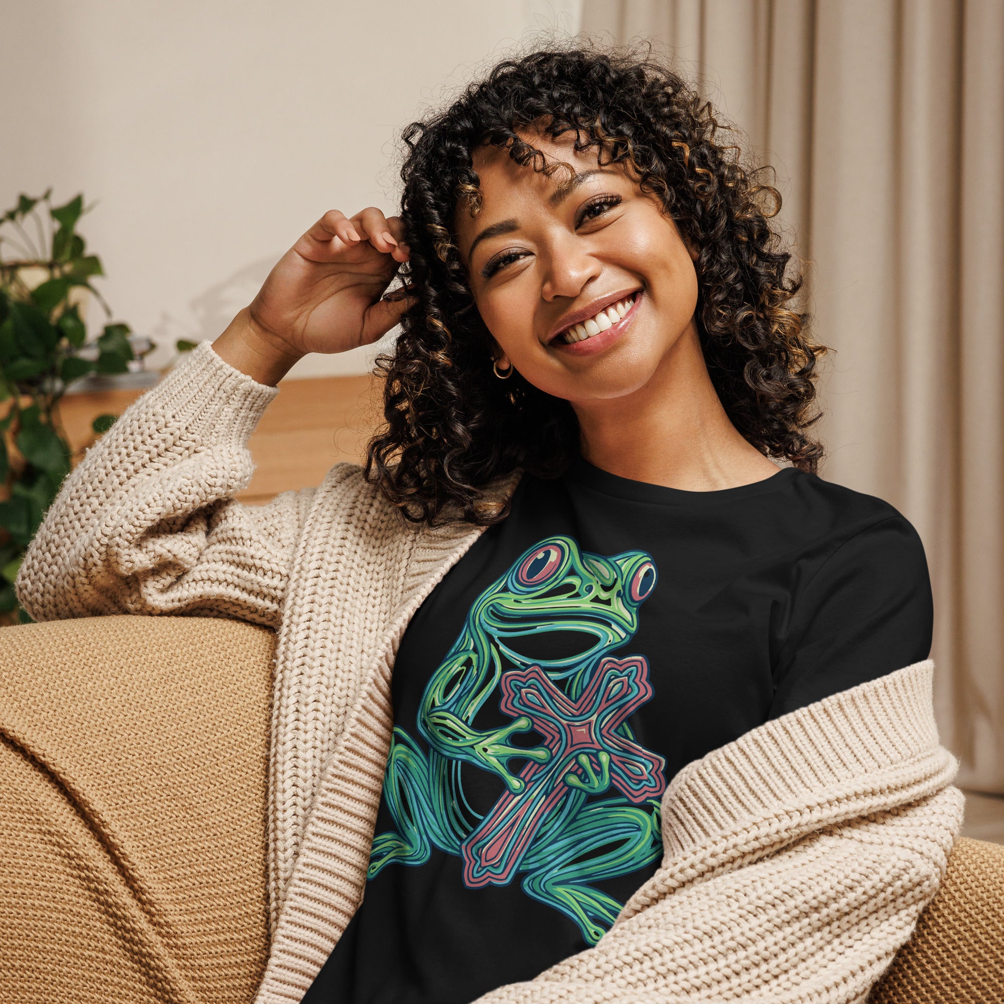 F.R.O.G. Fully Rely On God Women's Relaxed T-Shirt | Christian Apparel - Seedandsoulful