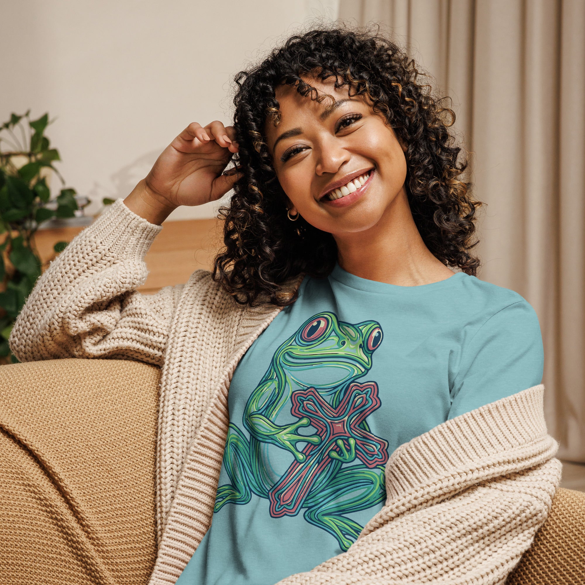 F.R.O.G. Fully Rely On God Women's Relaxed T-Shirt | Christian Apparel - Seedandsoulful