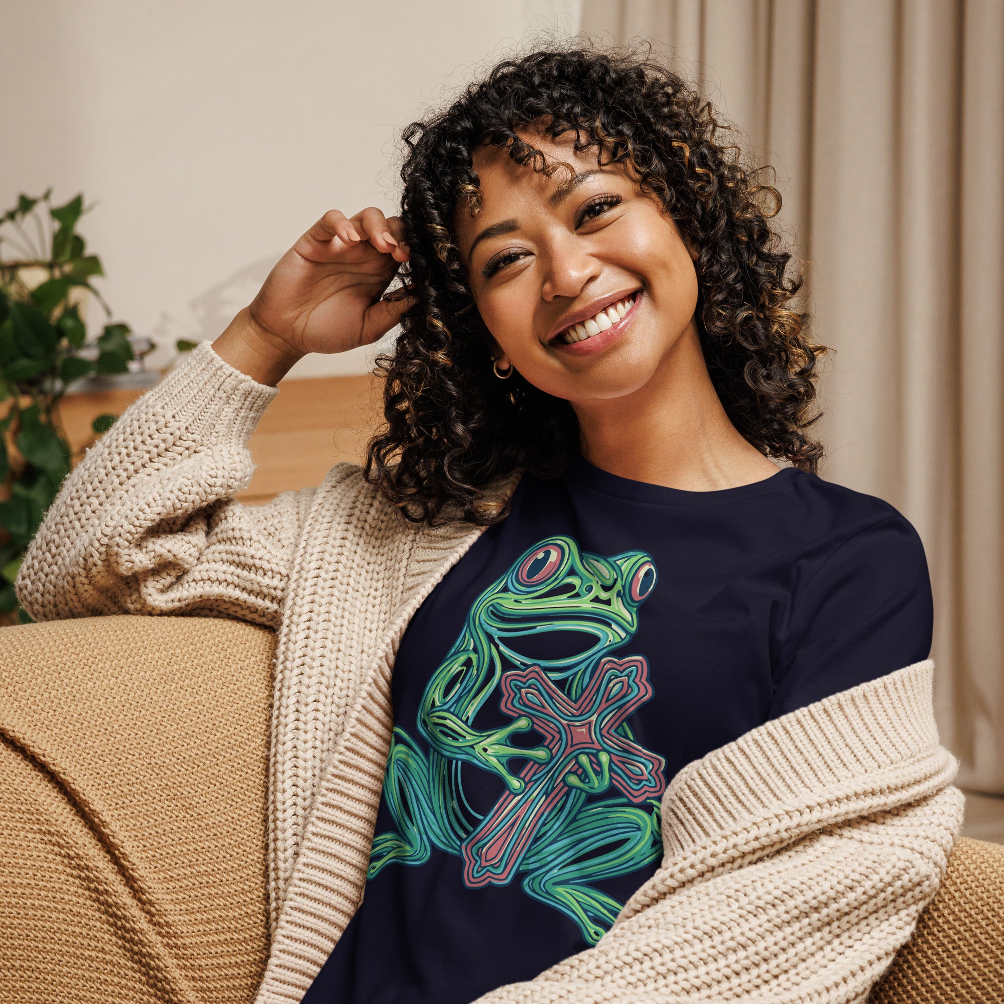 F.R.O.G. Fully Rely On God Women's Relaxed T-Shirt | Christian Apparel - Seedandsoulful