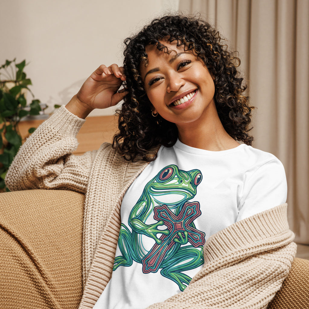 F.R.O.G. Fully Rely On God Women's Relaxed T-Shirt | Christian Apparel - Seedandsoulful