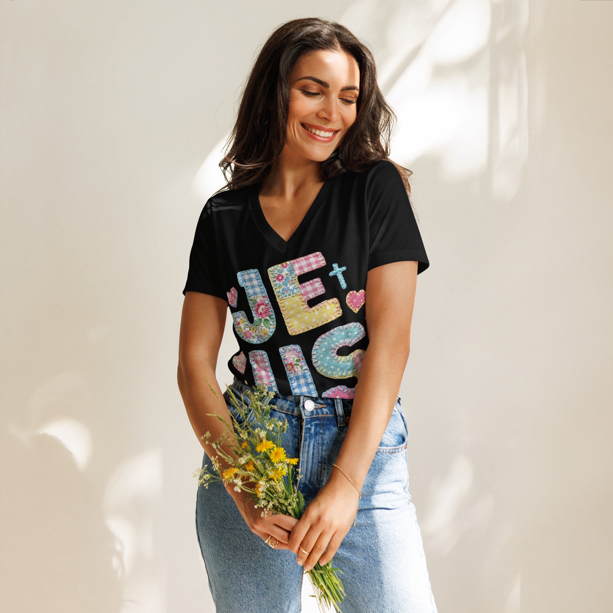 Women’s relaxed v - neck t-shirt - Seedandsoulful
