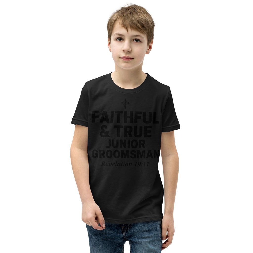 Faith Junior Groomsman T-Shirt | Faithful & True | Christian Wedding Party Tee | Seedandsoulful - Seedandsoulful