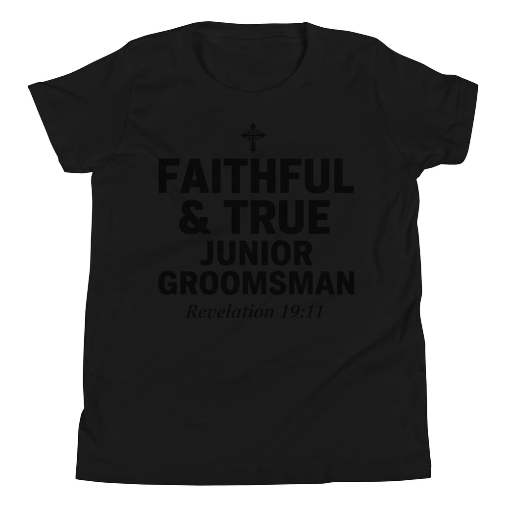 Faith Junior Groomsman T-Shirt | Faithful & True | Christian Wedding Party Tee | Seedandsoulful - Seedandsoulful
