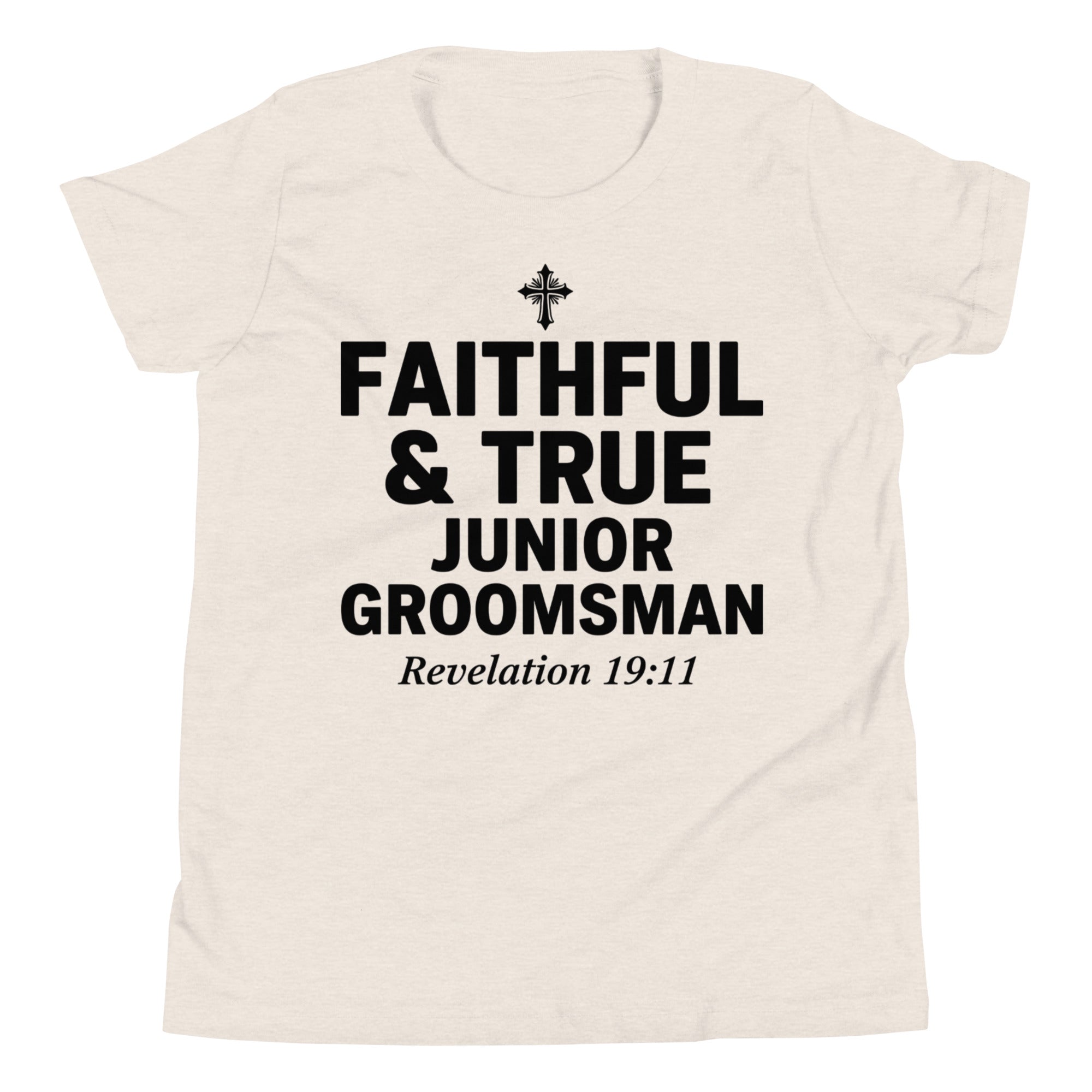 Faith Junior Groomsman T-Shirt | Faithful & True | Christian Wedding Party Tee | Seedandsoulful - Seedandsoulful