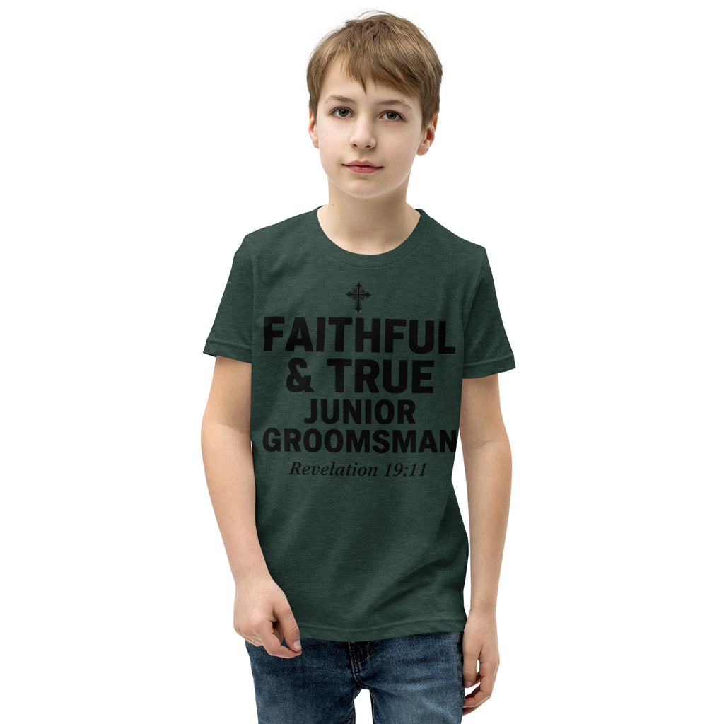 Faith Junior Groomsman T-Shirt | Faithful & True | Christian Wedding Party Tee | Seedandsoulful - Seedandsoulful
