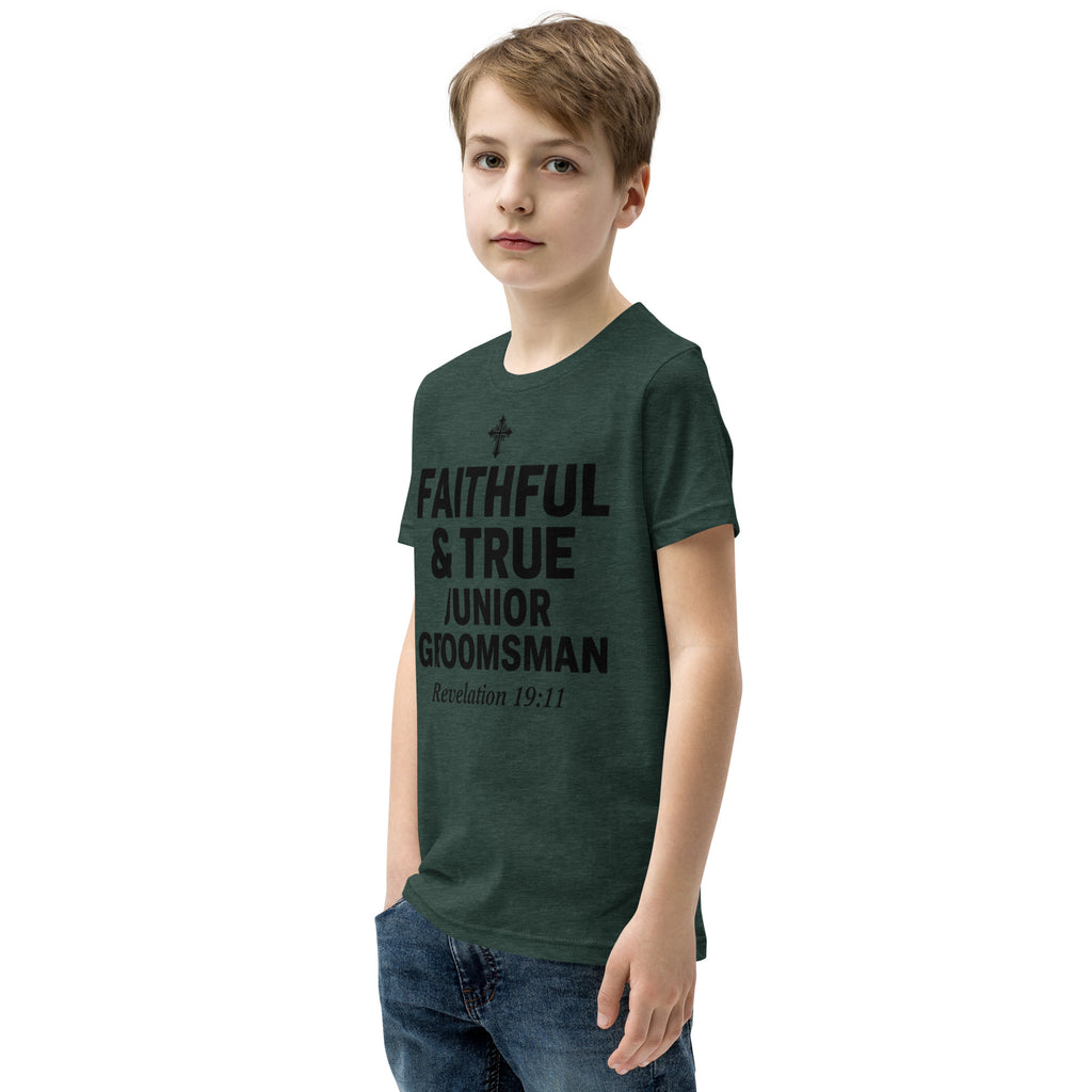 Faith Junior Groomsman T-Shirt | Faithful & True | Christian Wedding Party Tee | Seedandsoulful - Seedandsoulful