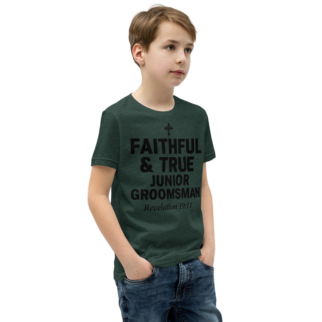 Faith Junior Groomsman T-Shirt | Faithful & True | Christian Wedding Party Tee | Seedandsoulful - Seedandsoulful